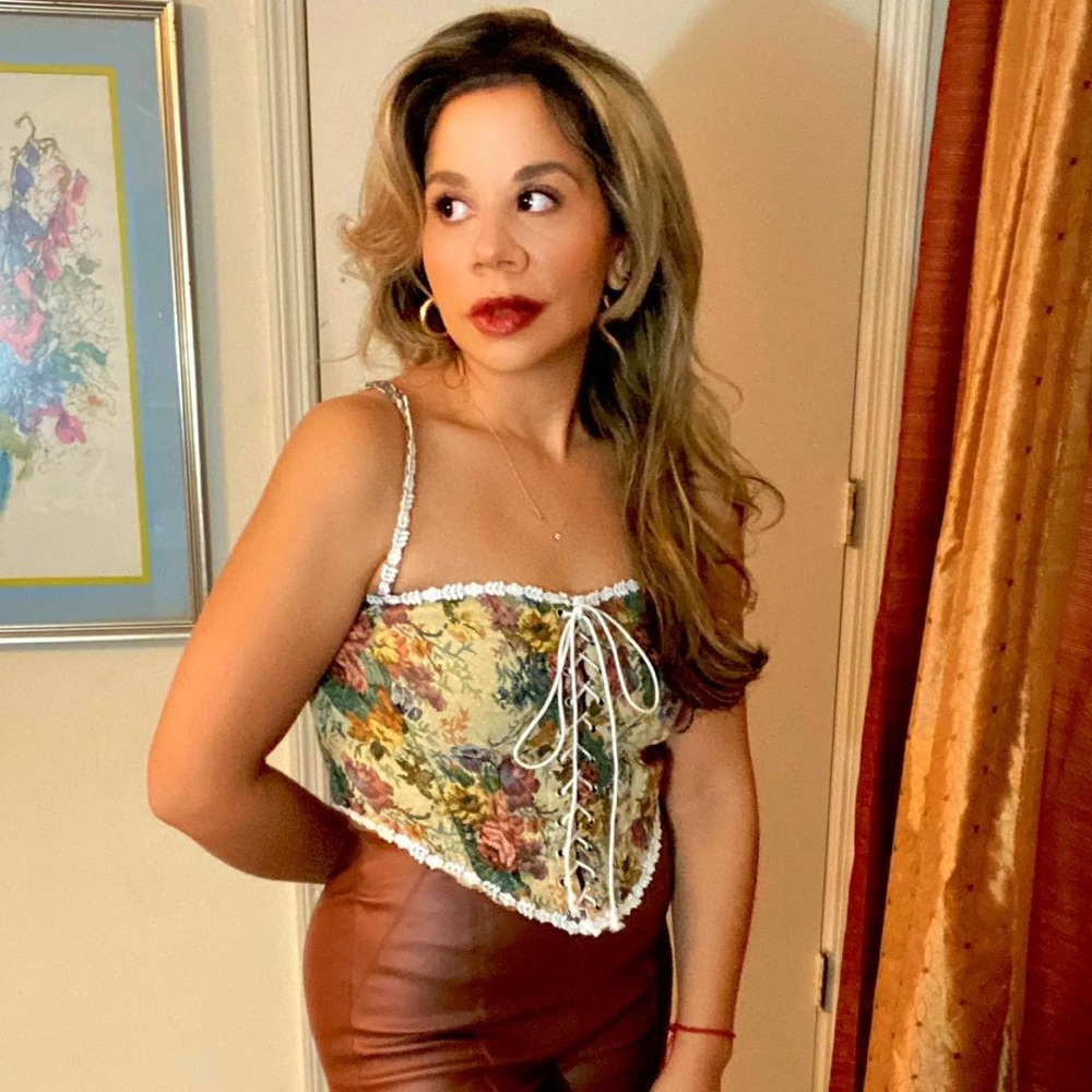 Tie front corset top